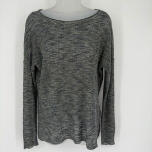 Feel The Piece Terre Jacobs Open Knit Sweater O/S Gray Linen Blend Boho‎